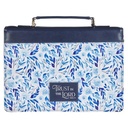 Bible Case Med Trust Proverbs 3:5 Blue Floral  