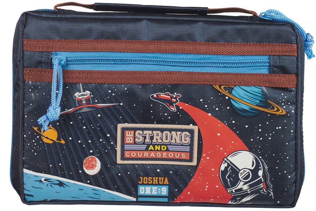 Bible Case Small Be Strong Space Blue 