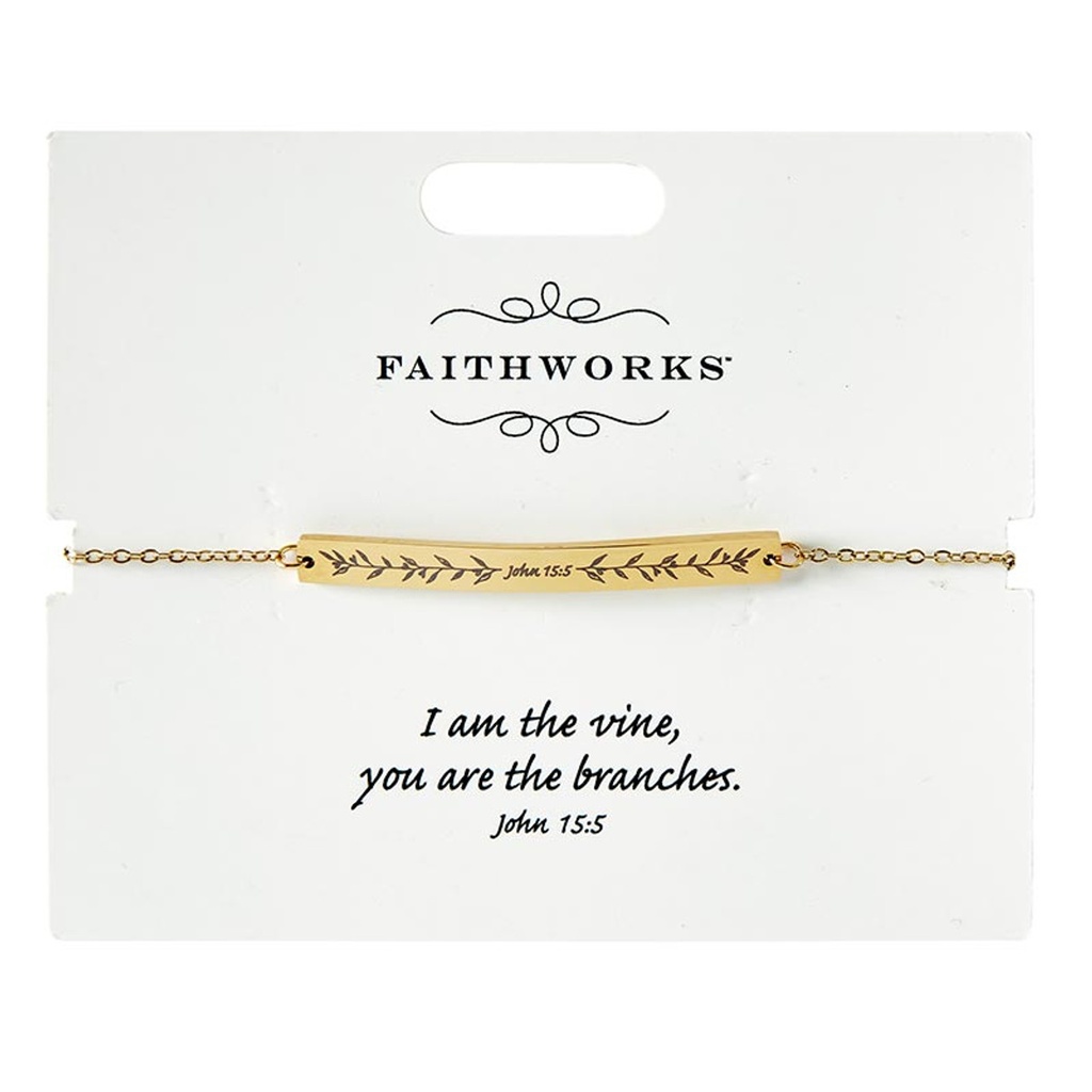 Bracelet Bar John 15:5 Gold Plated