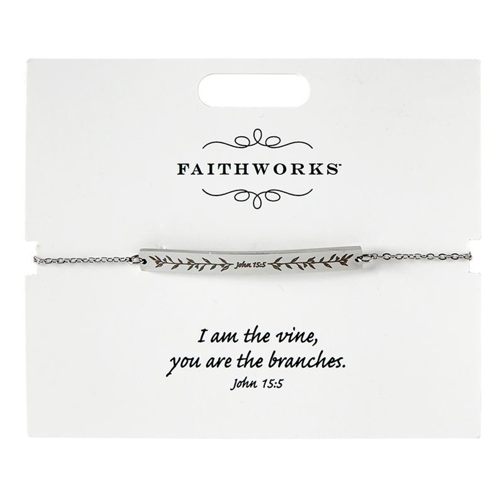 Bracelet Bar John 15:5 Silver Plated