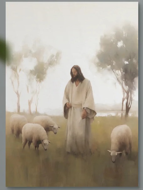 Canvas Jesus & Sheep