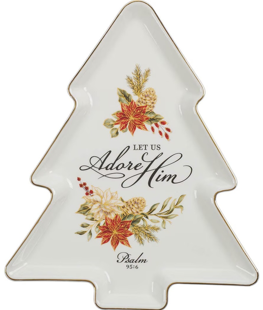 Cookie Plate Let Us Adore Him Ceramic 