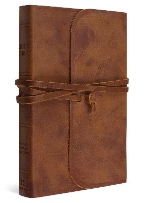 ESV Thinline Bible Brown Cowhide Leather Flap with Strap