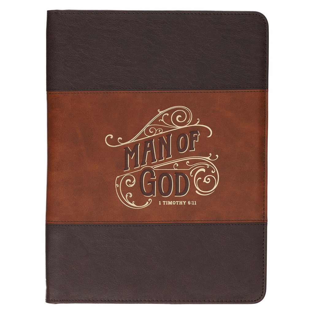 Executive Padfolio Man of God Honey Brown/Espresso