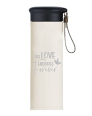 Flask His Love Endures Forever White Stainless Steel