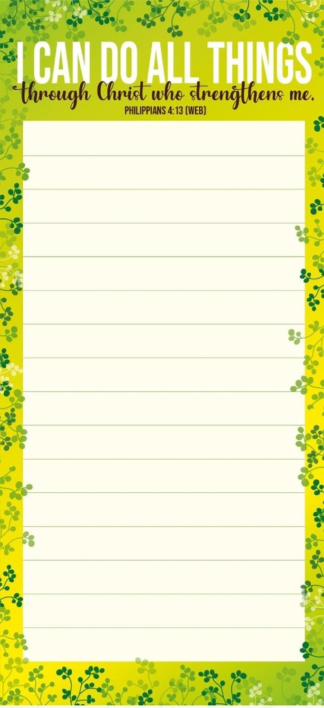 Fridge Notepad I Can Do All Things