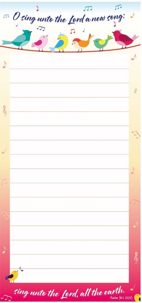 Fridge Notepad Sing Unto The Lord