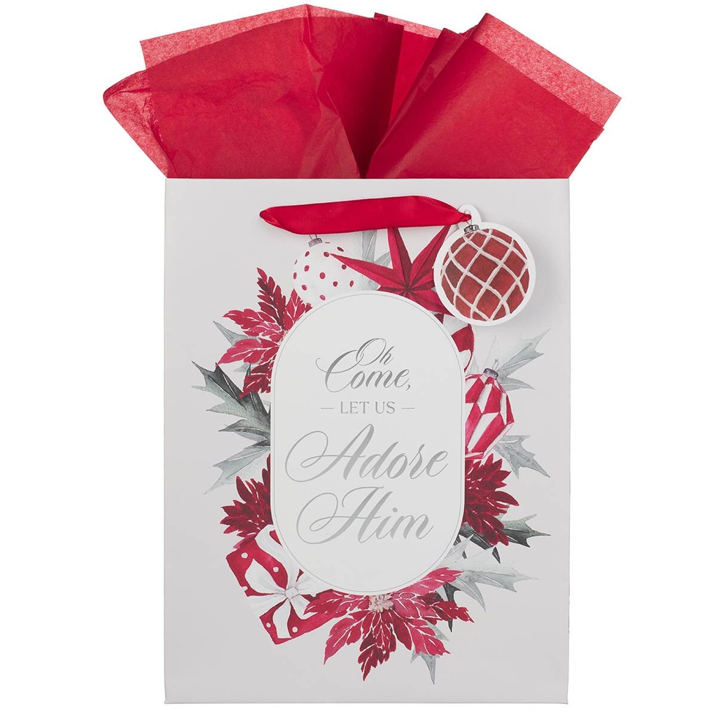 Gift Bag Large Adore Him Red Poinsetta 