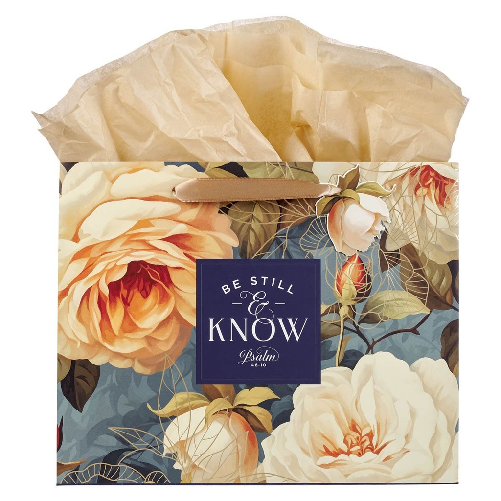 Gift Bag Large Be Still Roses Landscape 
