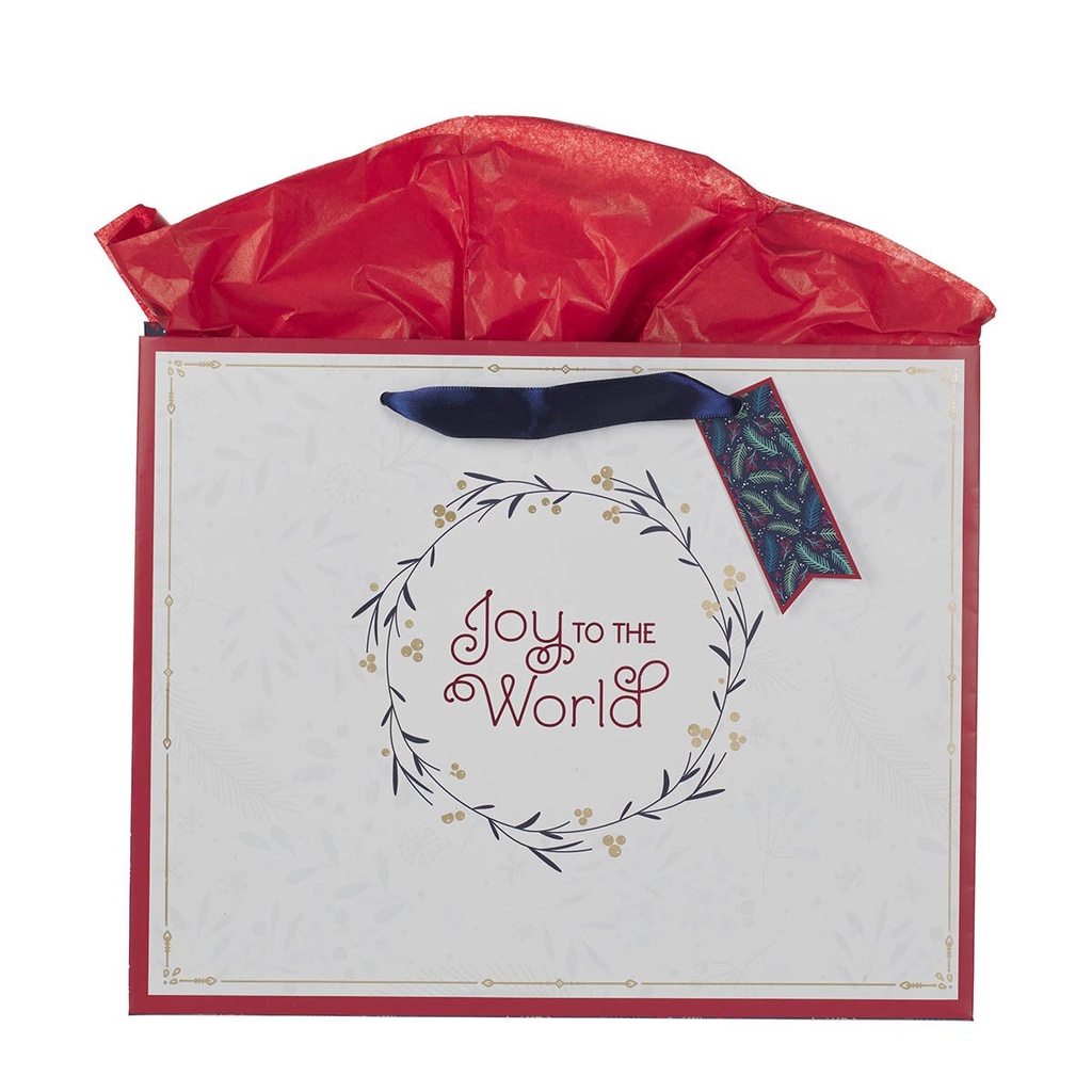Gift Bag Large Joy To The World Wreath