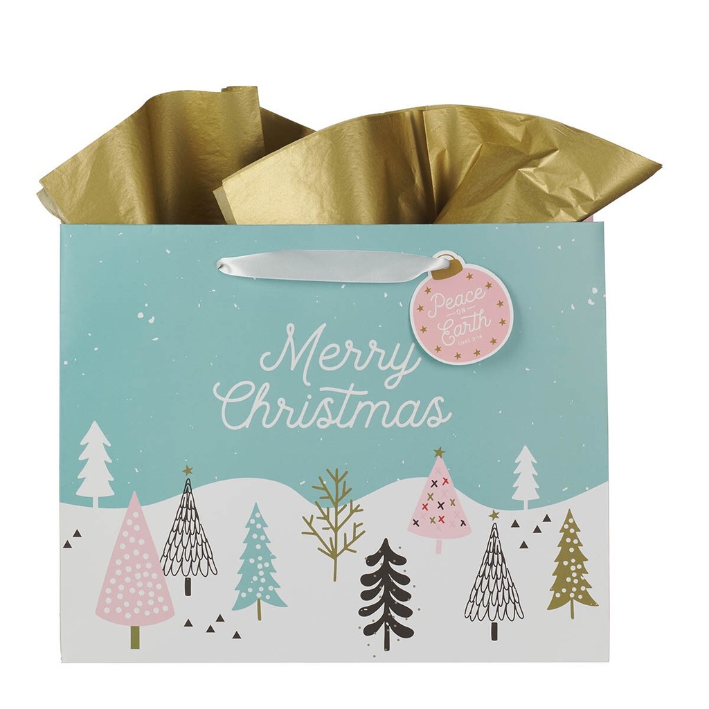 Gift Bag Large Merry Christmas Pastel 