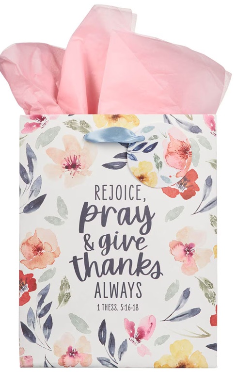 Gift Bag Large Rejoice Always Floral Portait (01/25)