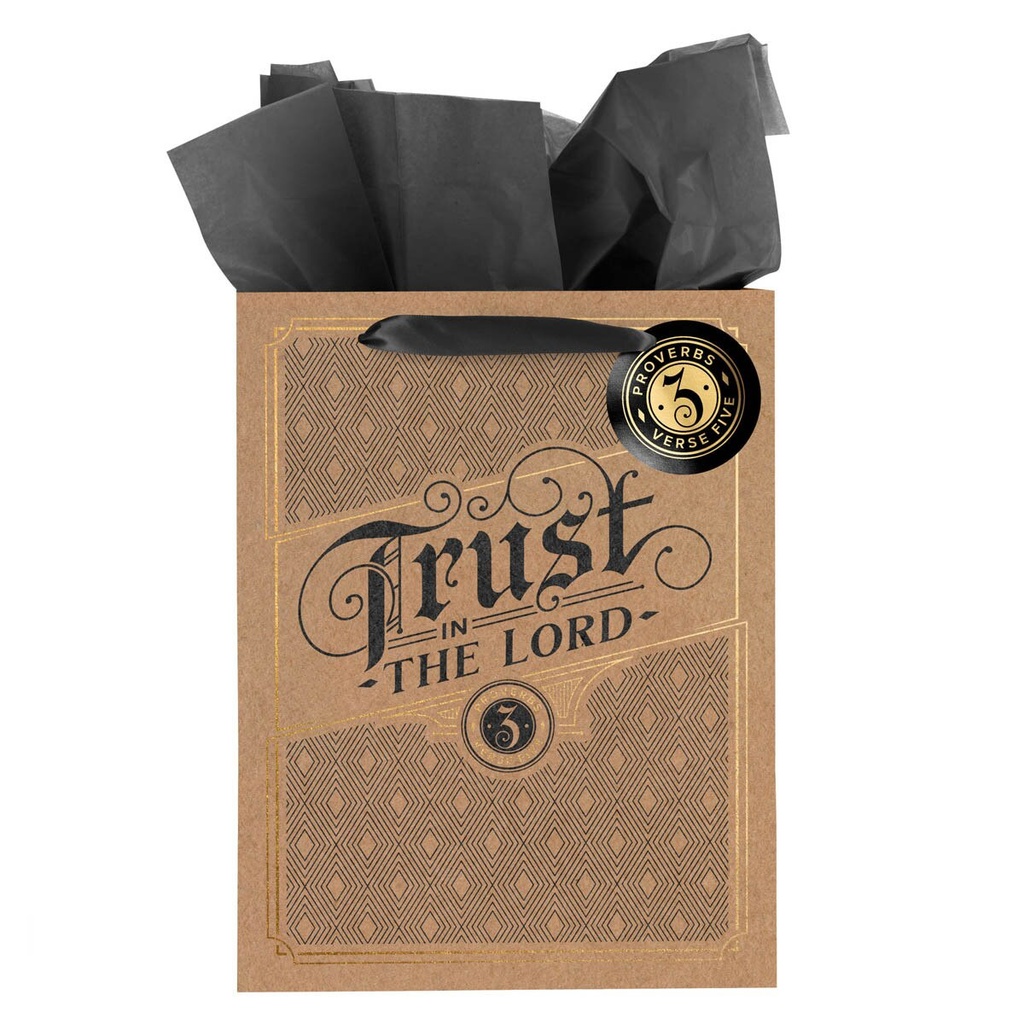 Gift Bag Large Trust In The Lord Brown Portrait