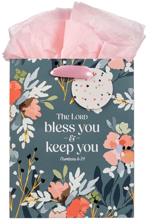 Gift Bag Med Bless You and Keep You Teal