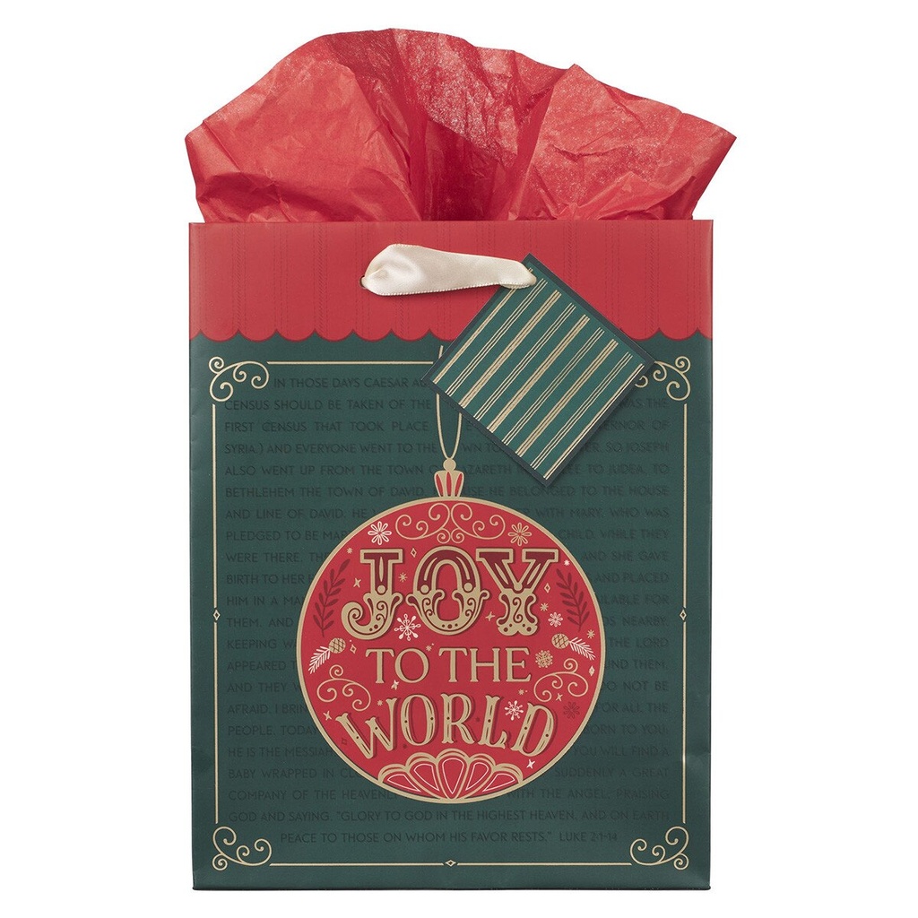 Gift Bag Med Joy to the World Ornament 