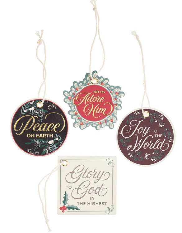 Gift Tag Set 16pc Christmas Geometric Florals (07/25)