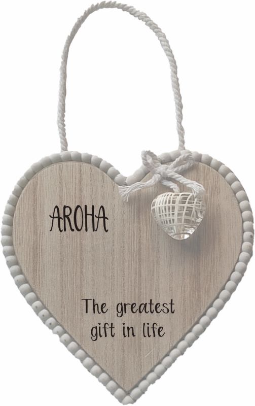 Hanging Heart Plaque Aroha MDF