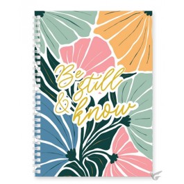 Journal Be Still & Know Floral Wirebound