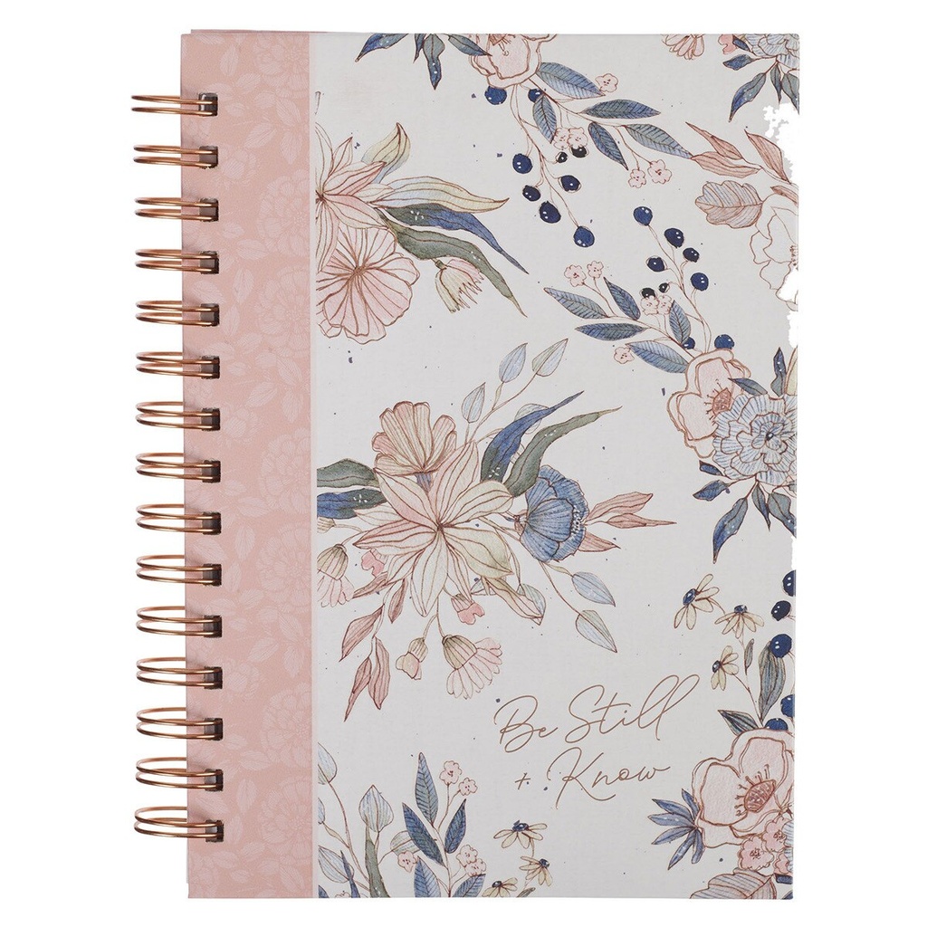 Journal Be Still Pink Floral Wirebound 