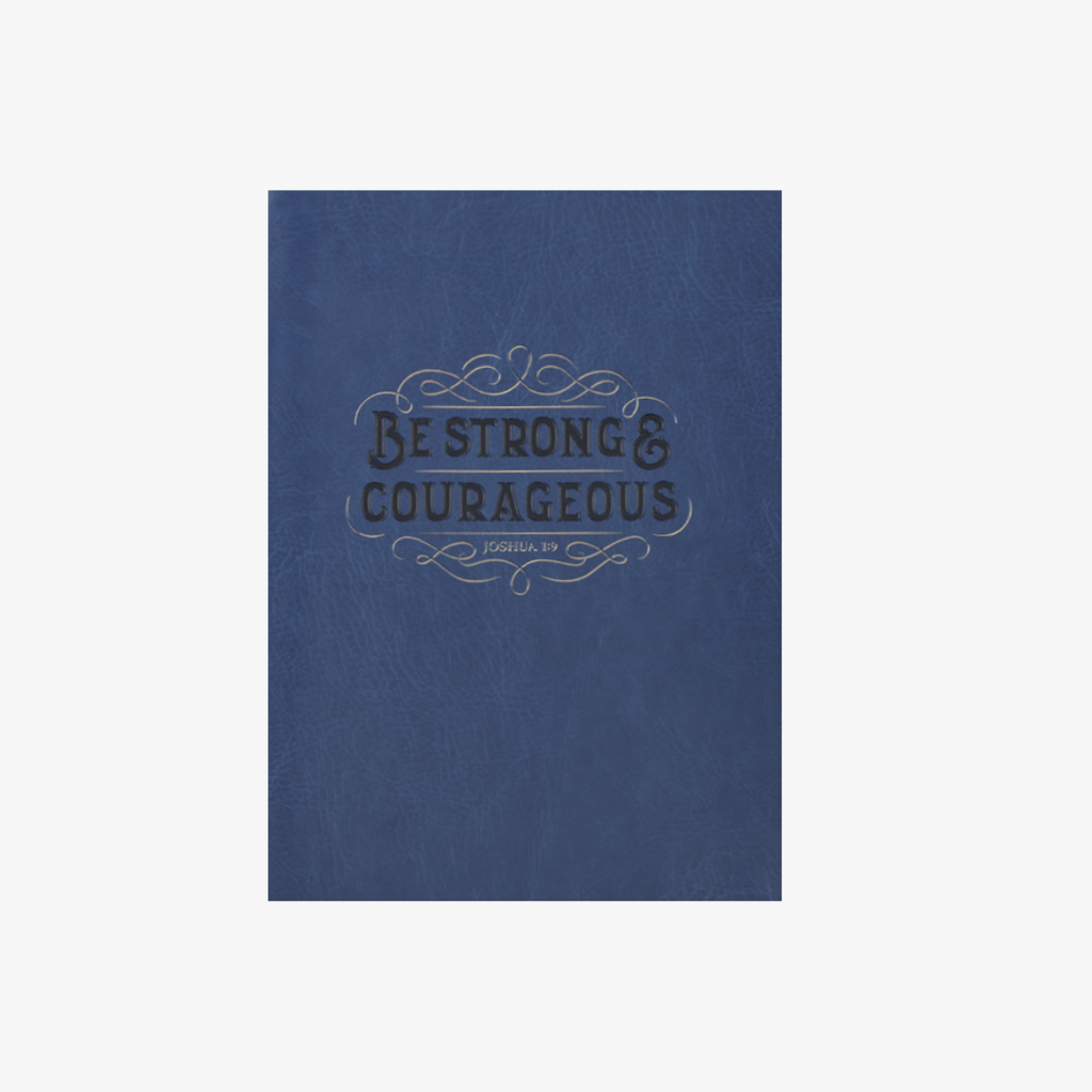 Journal Be Strong & Courageous Blue Zip 