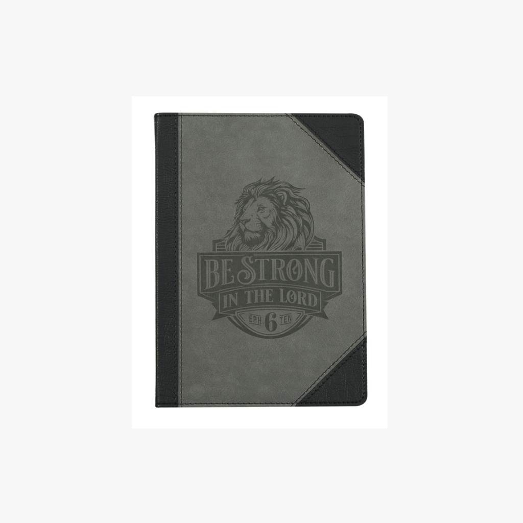 Journal Be Strong Lion Black & Grey Classic