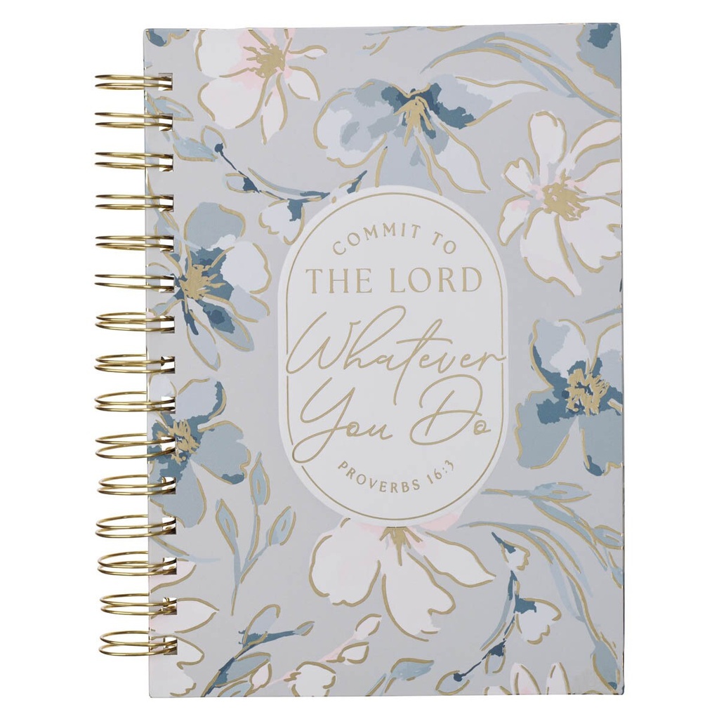 Journal Commit To The Lord Pale Blue Floral