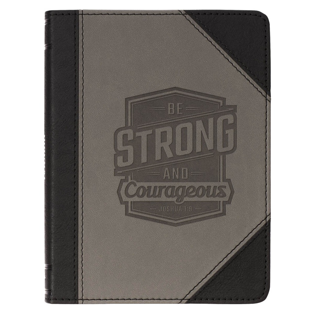 Journal Handy Sized Be Strong and Courageous Black & Sand (0