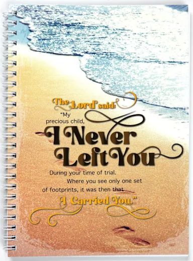 Journal I Never Left You Footprints Wirebound
