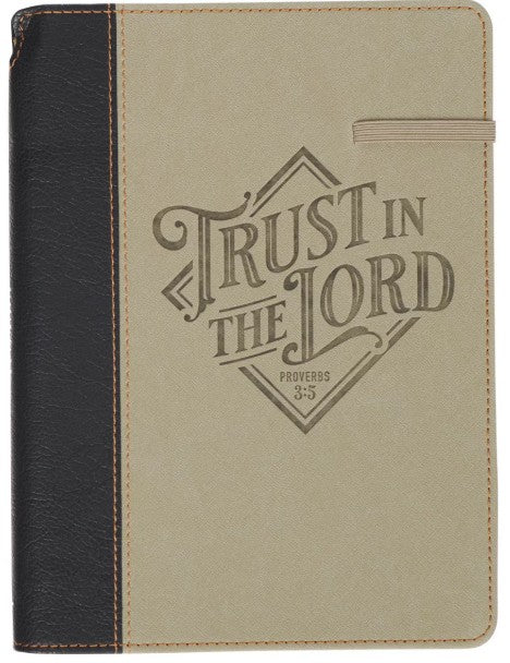 Journal Trust In The Lord Black & Sand w/Pen Holder