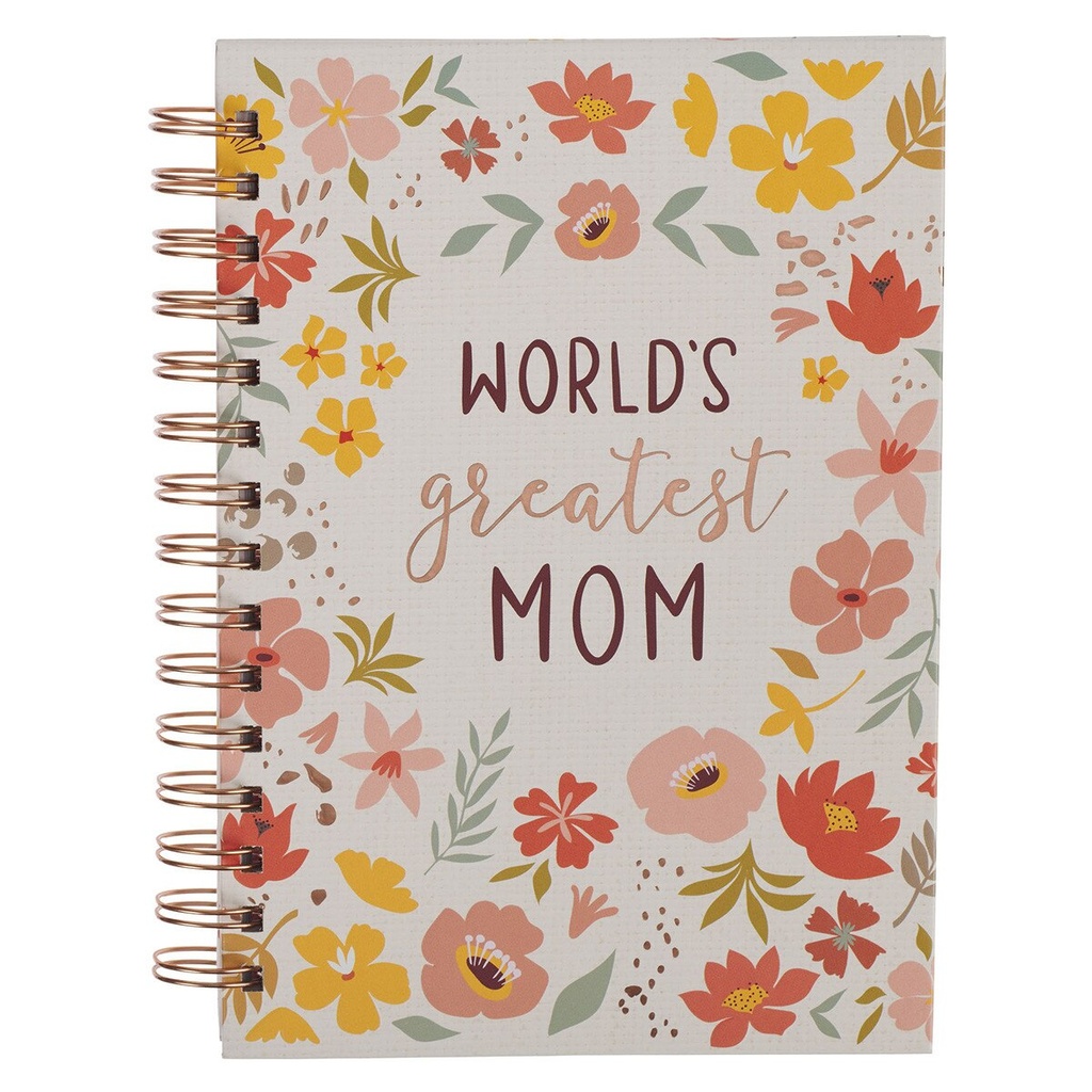 Journal Worlds Greatest Mom Whimsical Floral 