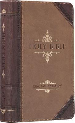 KJV Bible Giant Print Walnut & Tan LuxLeather