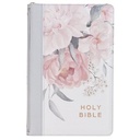 KJV Deluxe Gift Bible White Floral Zip  Index