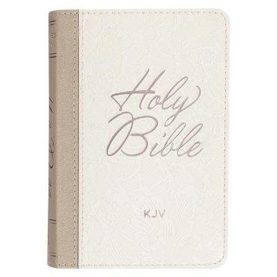 KJV Pocket Bible Ivory White Debossed Zip