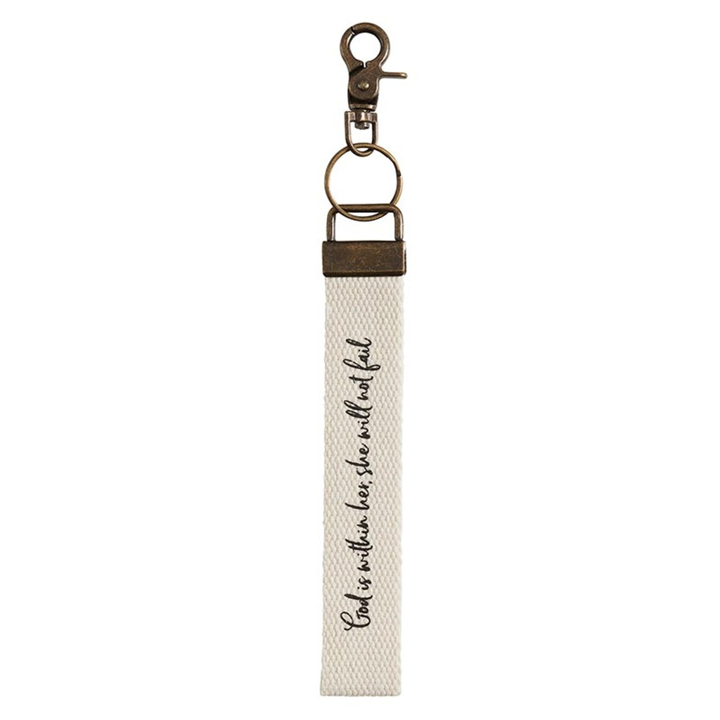 Keychain God Is Within Her Canvas