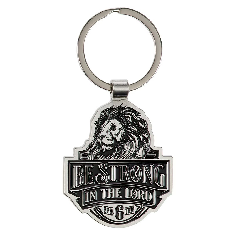 Keyring Be Strong Lion Metal