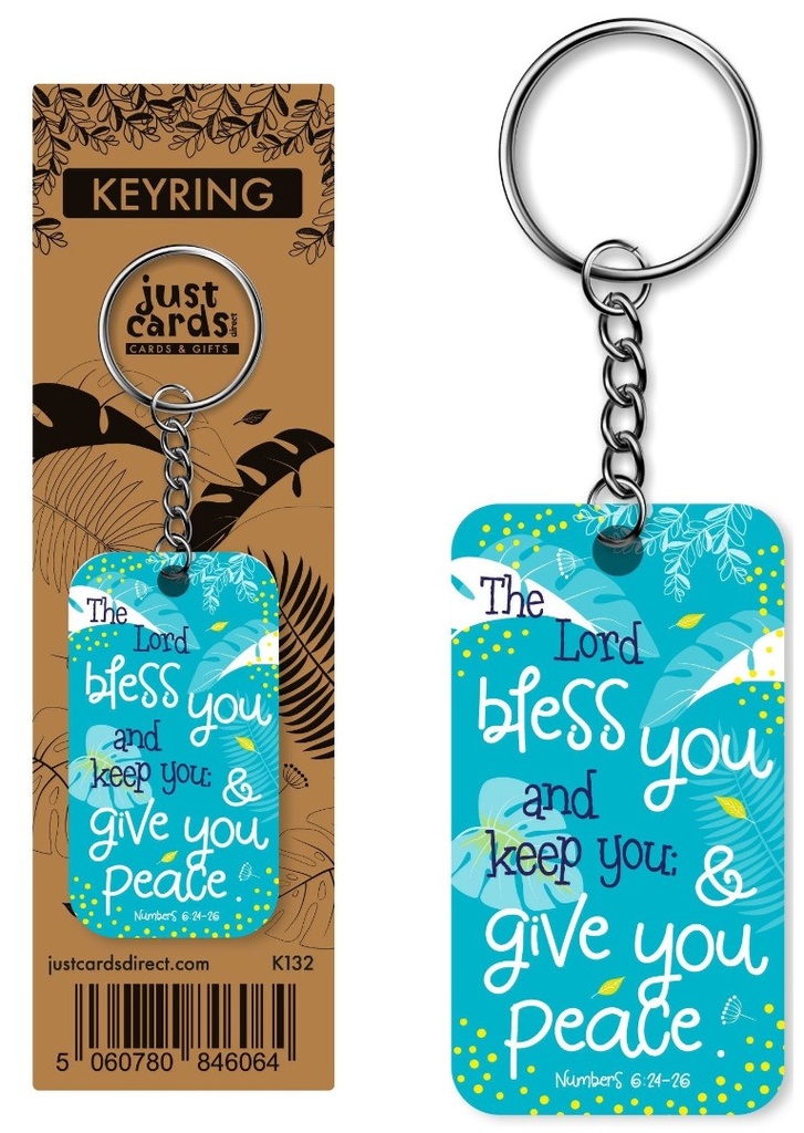 Keyring Bless You Teal Wood