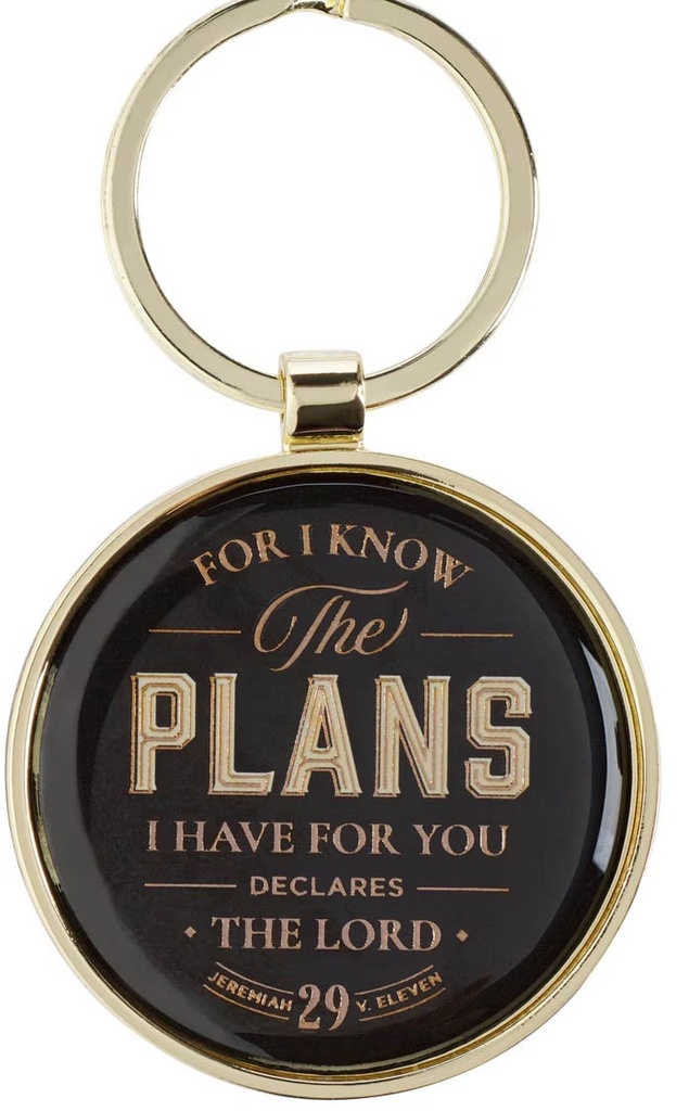 Keyring I Know The Plans Black Round Metal 