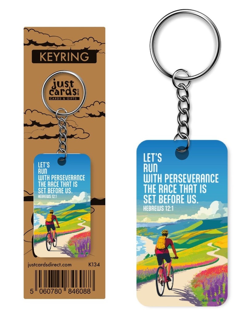 Keyring Run With Perseverence Runner Wood