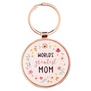 Keyring Worlds Greatest Mom Peach Floral 