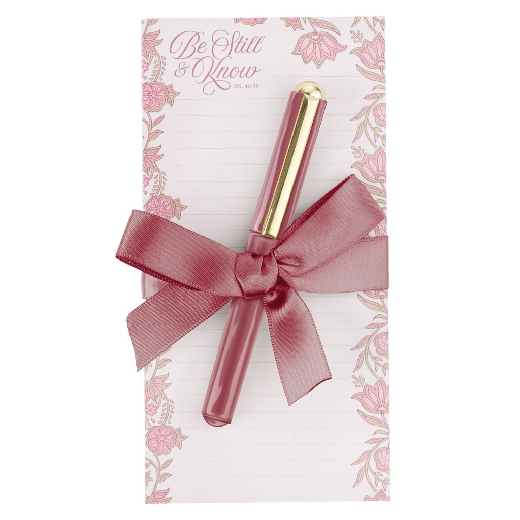 Magnetic Notepad Be Still Burgundy w/Pen