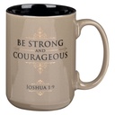 Mug Be Strong & Courageous Walnut & Tan