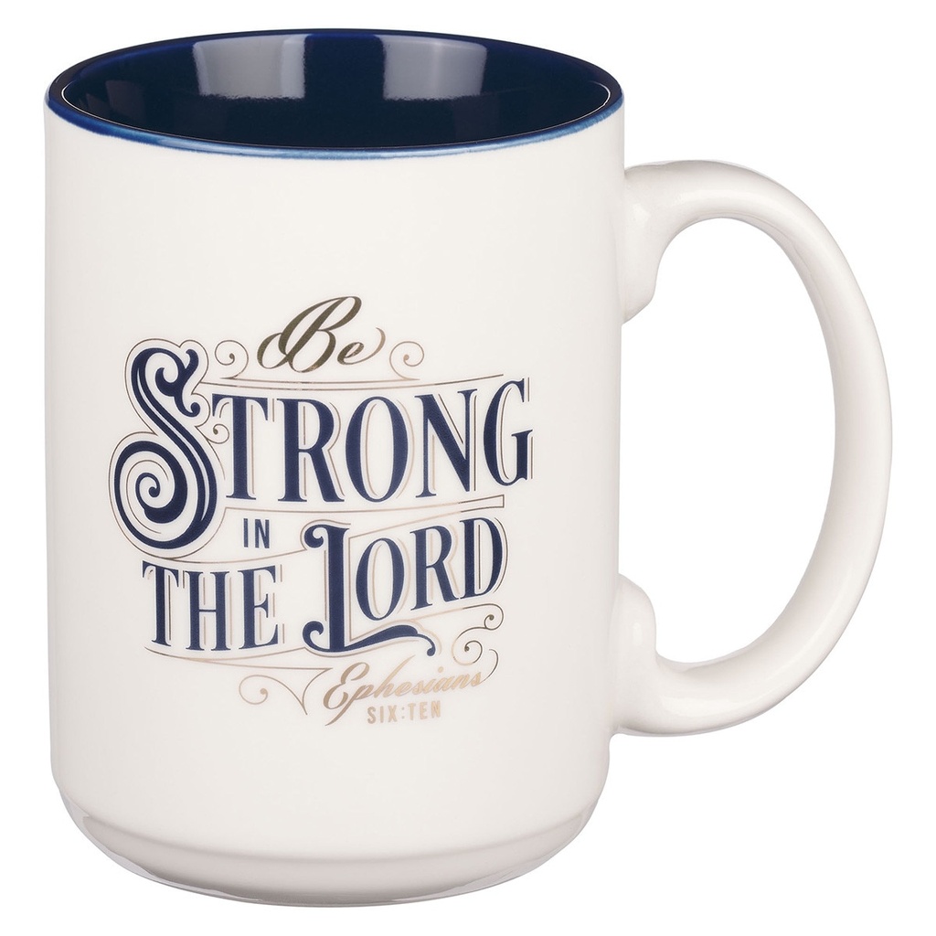 Mug Be Strong In The Lord White/Navy Blue