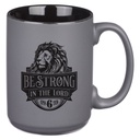 Mug Be Strong Lion Black & Grey Eph 6:10