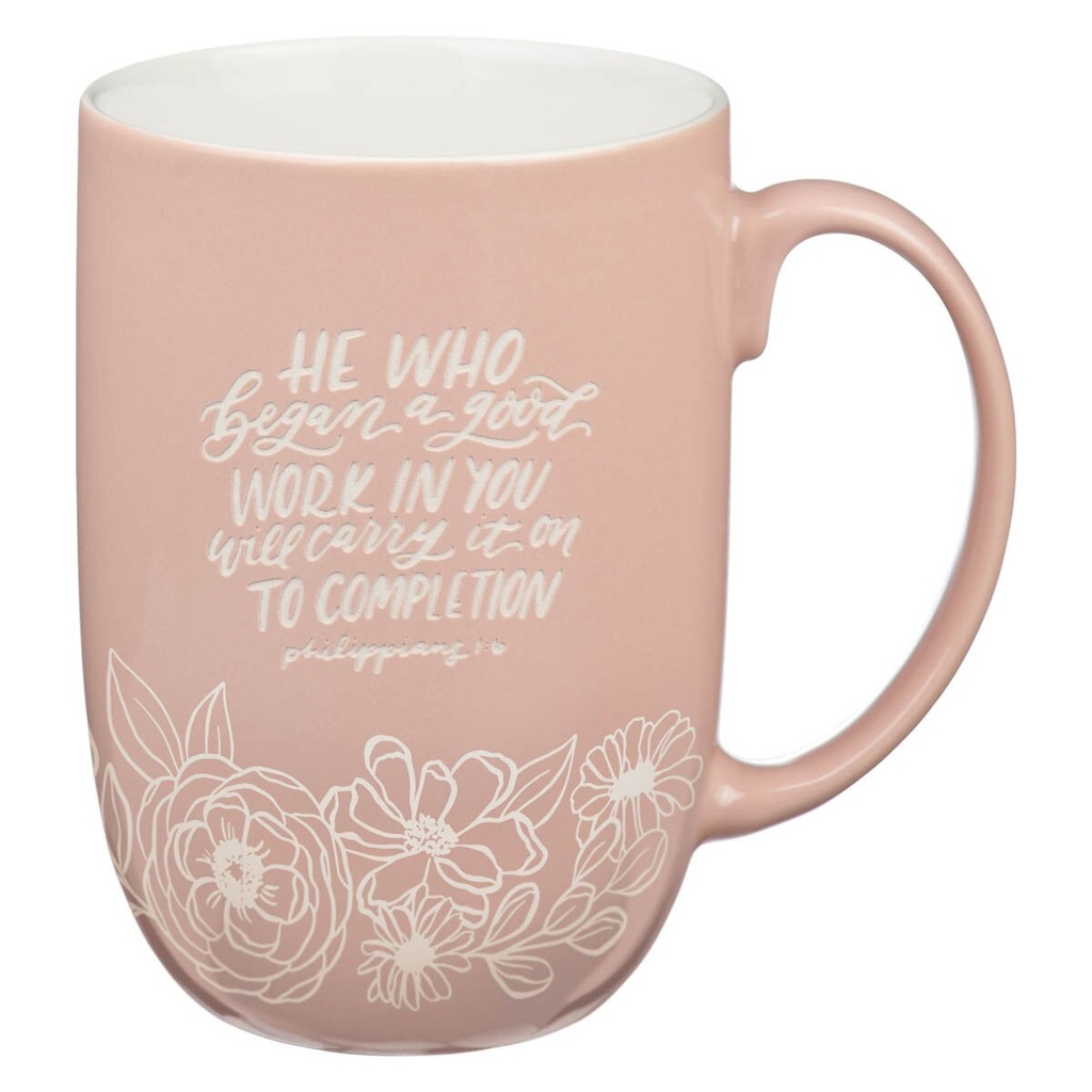 Mug Good Work In You Pink Floral 