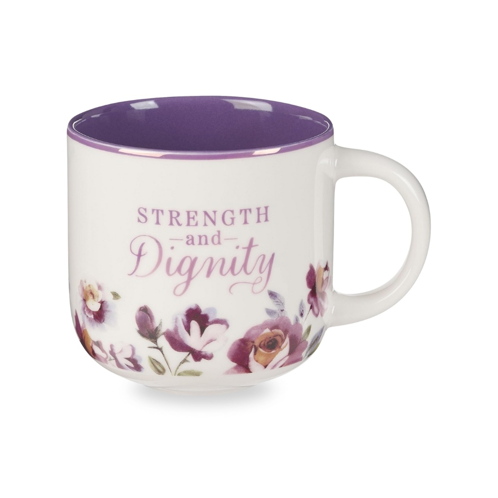 Mug Strength and Dignity Purple Rose 