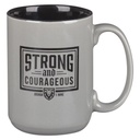 Mug Strong and Courageous Grey