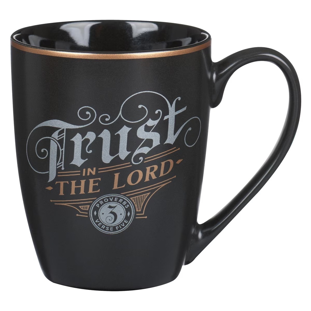 Mug Trust In The Lord Charcoal & Brown