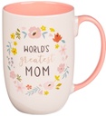 Mug Worlds Greatest Mom Peach Floral 