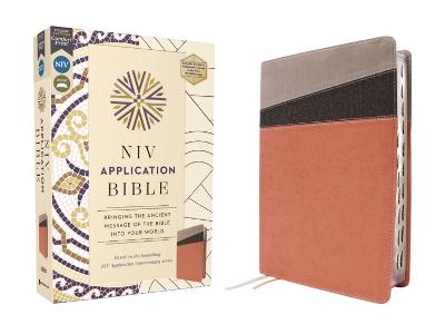 NIV Application Bible Leathersoft Coral/Gray RedL In(04/25)