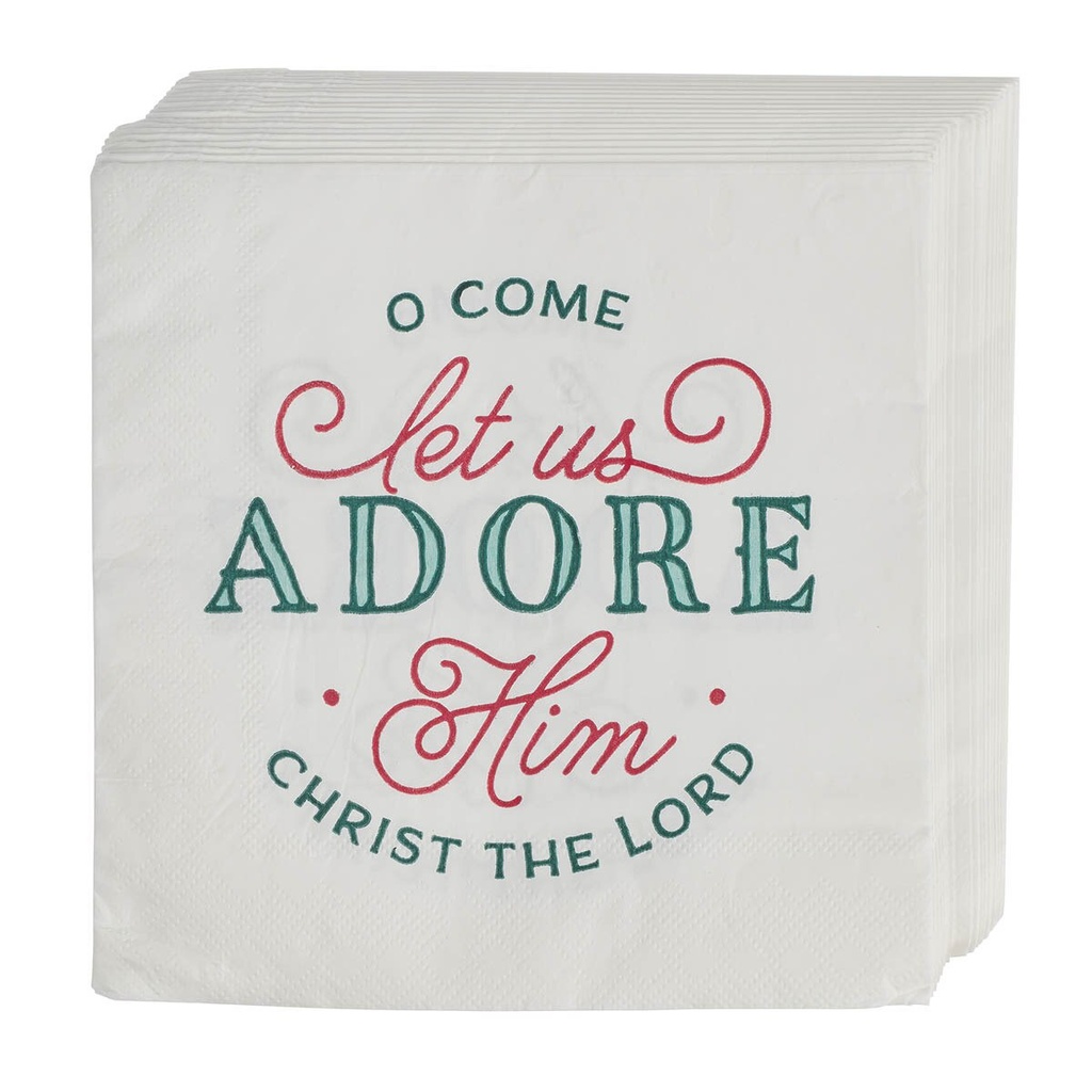 Napkin 12pc Adore Him White